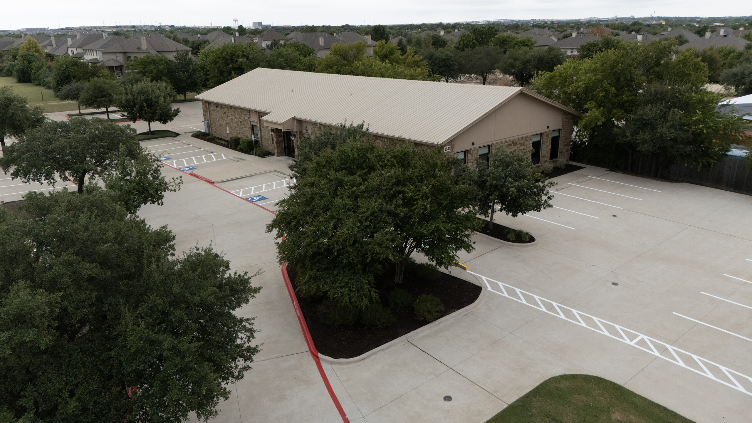 Aerial view showing GADA's convenient location in the Forest Creek neighborhood of Round Rock