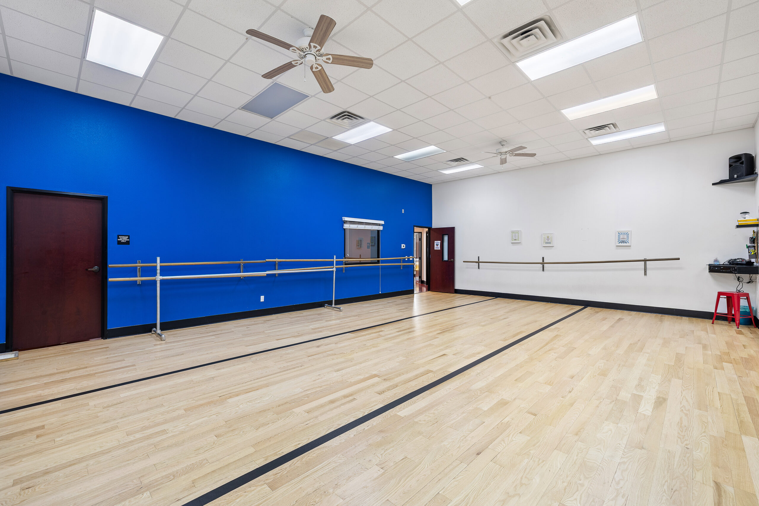 Studio 1 with professional sprung wood floors and state-of-the-art sound system